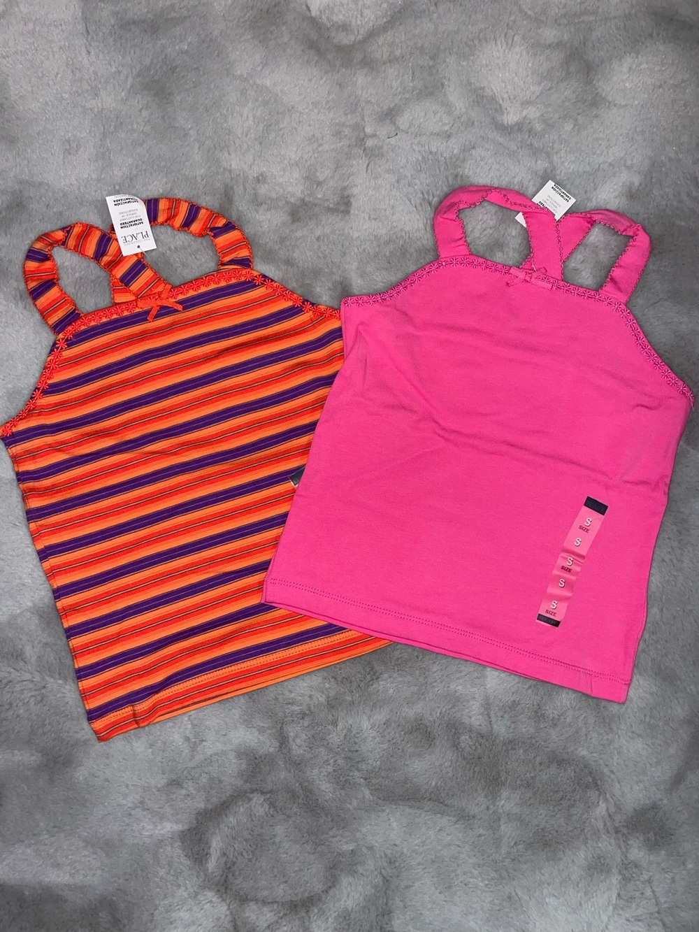 ☀️NWT Kids' Pink & Orange Striped Tank Tops - Pack of 2